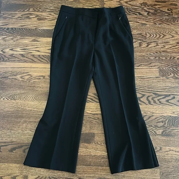 Akris Black Tailored Dress Pants With a Side Box Pleat Women's Size 12